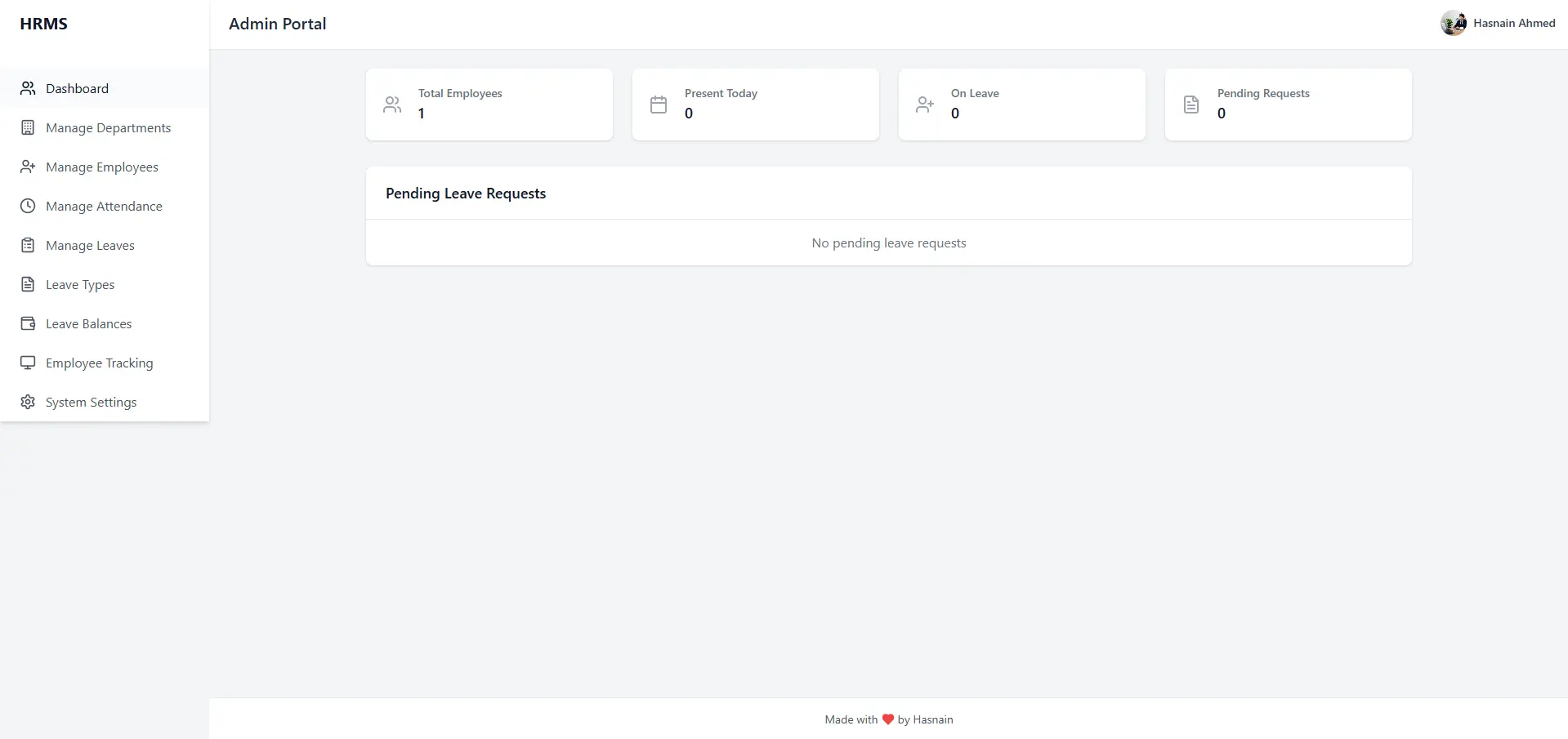 Human Resource Management System (HRMS) is a modern, web-based application developed using React + Vite for the frontend and Supabase as the backend. Designed to streamline and automate HR processes, the system provides secure, real-time management of employee data, attendance tracking, and administrative tasks